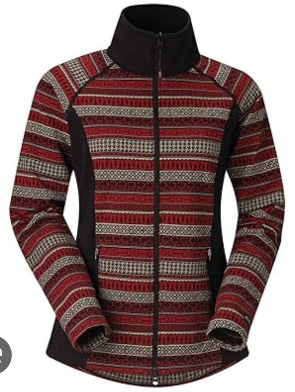 Kerrits Full Zip Equestrian Horse Bit Houndstooth Pattern Sweater Jacket Large